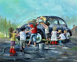 Scrub A Dub Dub by Keith Proctor - Original Painting on Stretched Canvas sized 30x24 inches. Available from Whitewall Galleries